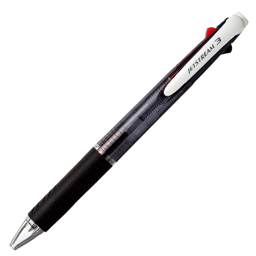 三菱鉛筆 3色ボールペン ジェットストリーム 0.7mm 黒軸 黒 SXE340007.24: