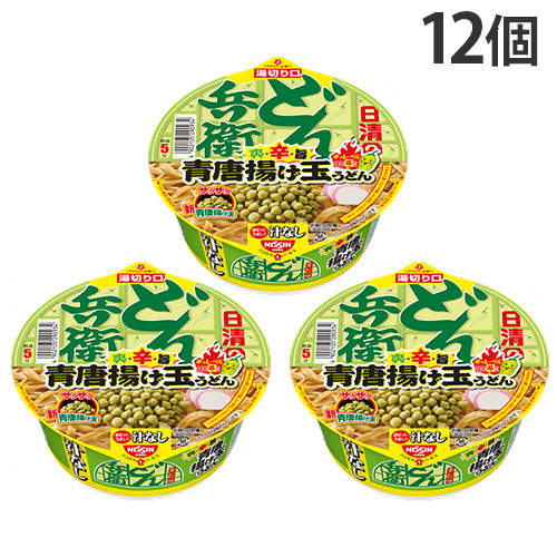 【賞味期限:26.01.04】日清食品 汁なしどん兵衛 青唐揚げ玉うどん 93g 12個: