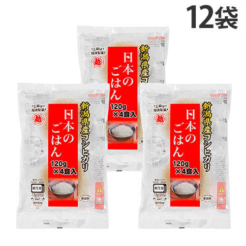 【賞味期限:26.06.30】越後製菓 日本のごはん 4食入 12袋: