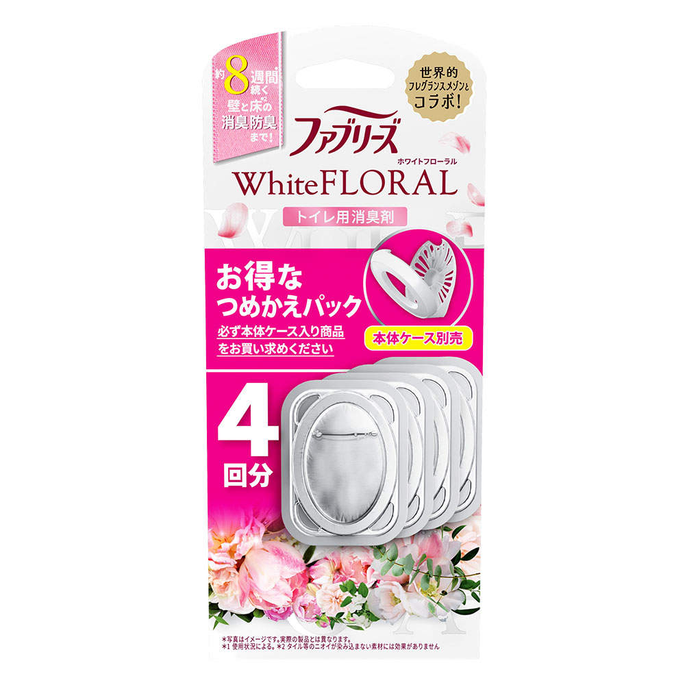 P&G ファブリーズ トイレ用芳香剤 ホワイトフローラル 詰替 4個: