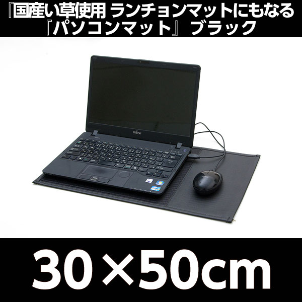 イケヒコ ランチョンマットにもなる『パソコンマット』 約30×50cm ブラック: