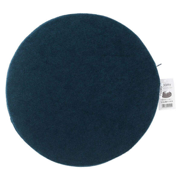 不二貿易 Foamy 低反発シートクッション ラウンド 丸型38cm ネイビー: