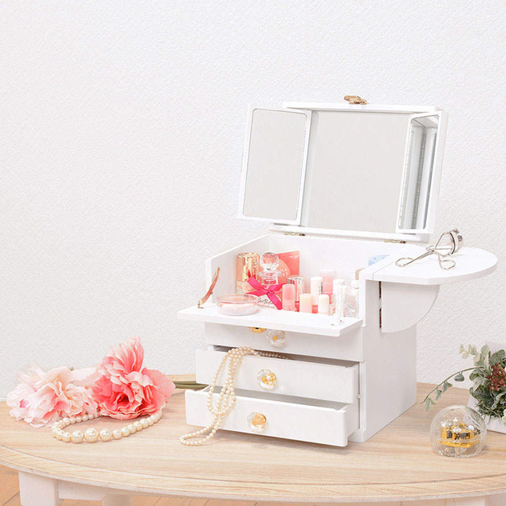 萩原 コスメボックス ホワイト MUD-6835WH: