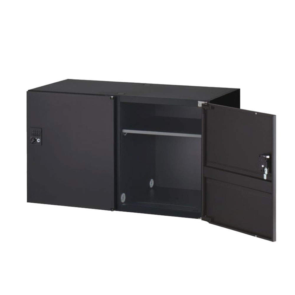 生興 クウォール 2人用パーソナルボックス ダイヤル錠 上下兼用 W900×D450×H525mm ブラック RK45-N205H-D3: