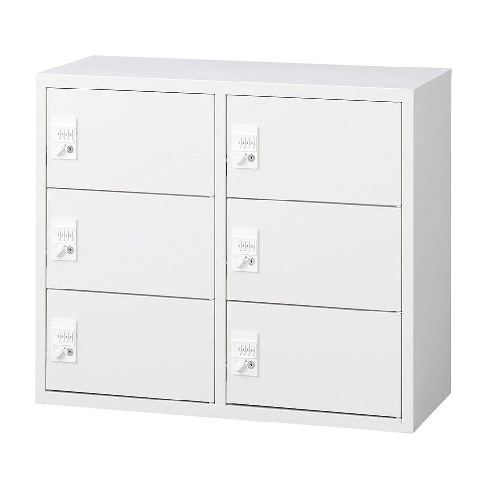 生興 ALZシリーズ パーソナルロッカー 6扉 ホワイト W880xD380×H750mm ALZ-PL32-6: