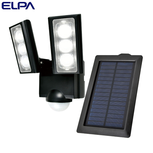 朝日電器 ELPA LEDセンサーライト 2灯 ソーラー発電式 屋外用 ESL-312SL:
