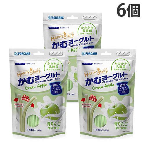FORCANS フォーキャンス かむヨーグルト 青りんご 14本入 90g 6個: