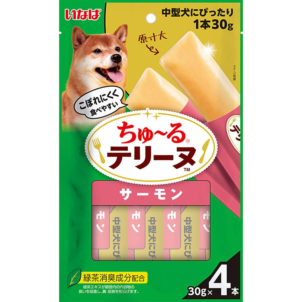 【ポイント10倍】いなば ちゅ~る テリーヌ 中型犬用 サーモン 30g 4本入: