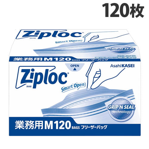 旭化成ホームプロダクツ ポリ袋・ビニール袋 ジップロック フリーザーバッグ 業務用 M 120枚入: