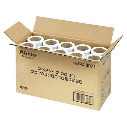 ニトムズ 粘着ローラー コロコロ フロアクリン スカットカット スペア 10巻入: