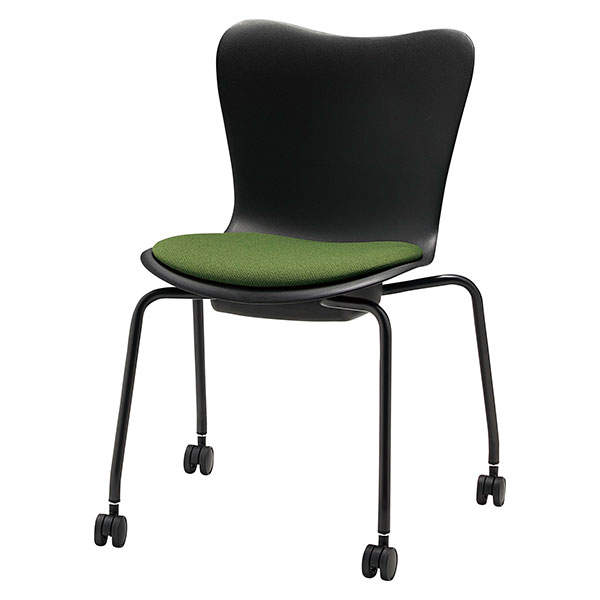 サンケイ ミーティングチェア ミドルチェア キャスター付き 布張り ダークグリーン CM560-MYC-PST-MDG: