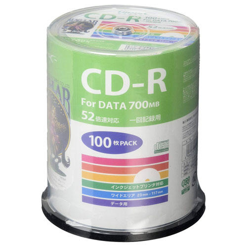 磁気研究所 ハイディスク CD-R データ用 52倍速対応 700MB 100枚入 HDCR80GP100