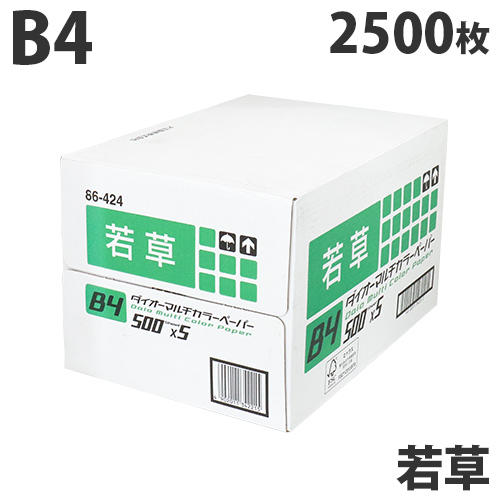 【FSC認証】カラーコピー用紙 ダイオーカラーマルチペーパー B4 若草(ライトグリーン)2500枚