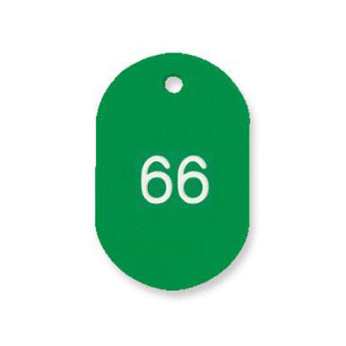 プラスチック番号札(番号入) 大 51～100番 グリーン
