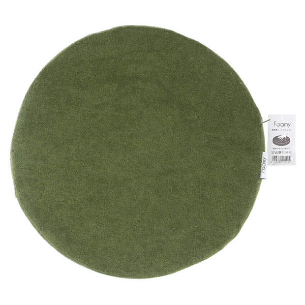 不二貿易 Foamy 低反発シートクッション ラウンド 丸型38cm カーキ