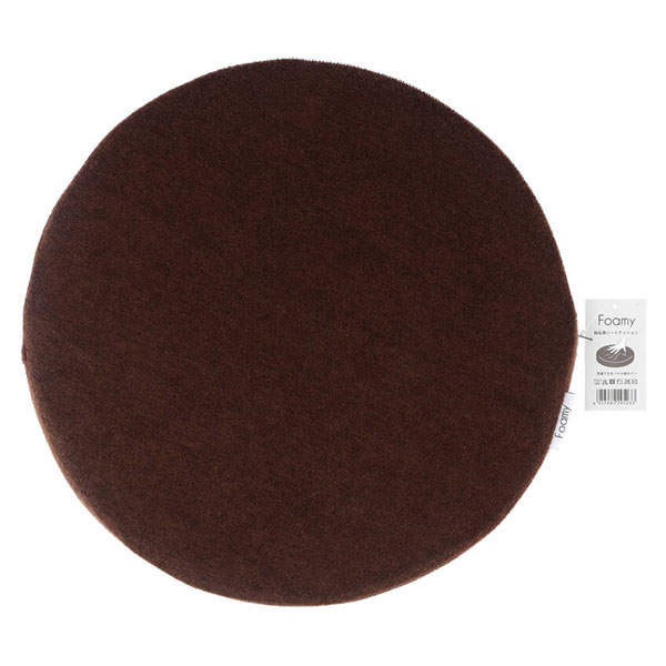 不二貿易 Foamy 低反発シートクッション ラウンド 丸型38cm ブラウン