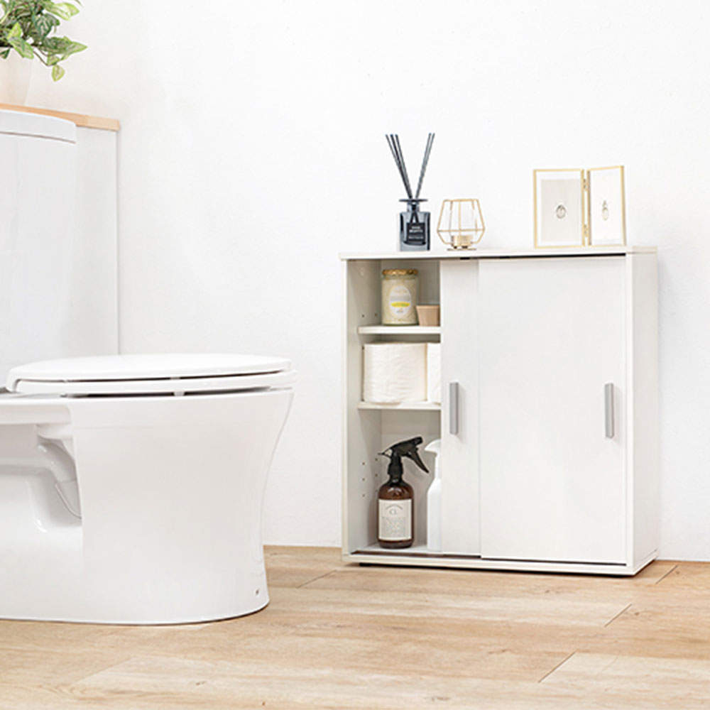 萩原 トイレラック ホワイト RTR-1138-WH