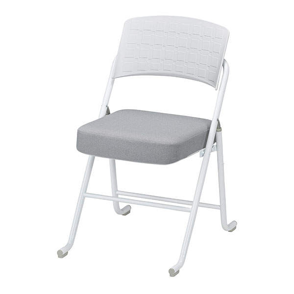 サンケイ 折りたたみ椅子 厚張り バネ座 布張り ホワイトグレー CFJ22-MY-PST-PGR