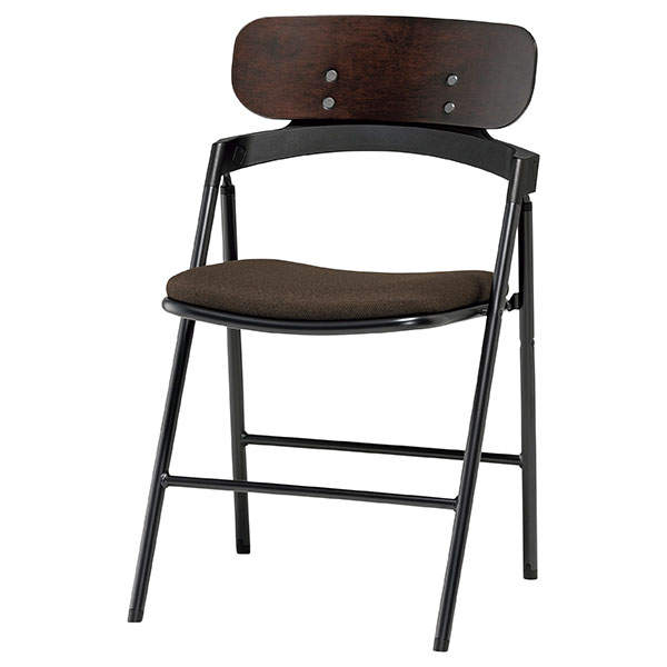 サンケイ 折りたたみ椅子 厚張り 布張り 背合板色ブラウン ダークブラウン CF77-MYD-PST-DBR