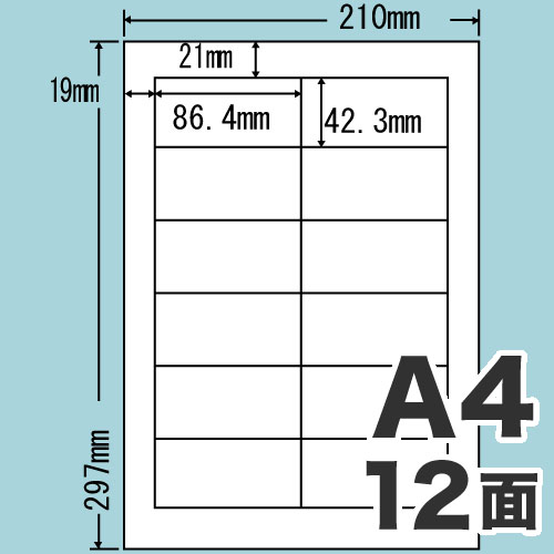 東洋印刷 ラベルシール nana 汎用タイプ A4 100シート LDW12P: コピー 