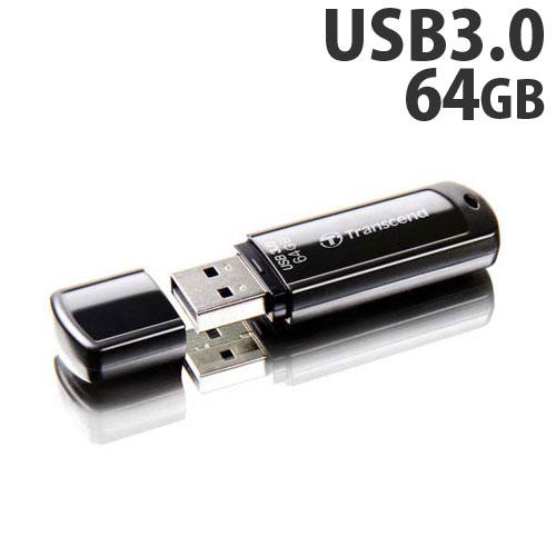 トランセンド USBフラッシュメモリ USBメモリ USB 3.1 Gen 1 64GB キャップ式 JETFLASH730 ブラック TS64GJF700