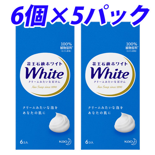 花王 固形石けん ホワイト石鹸 ホワイトフローラルの香り 6個入×5パック