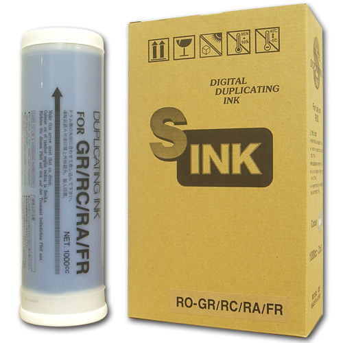 軽印刷機対応インク RO-GR/RC/RA/FR 汎用品 青 4本セット