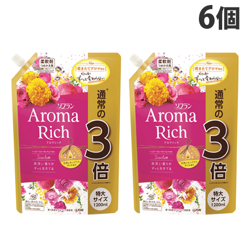 よろずやマルシェ本店 ライオン 柔軟剤 ソフラン アロマリッチ スカーレット 詰替 特大 10ml 6個 日用品 キッチン 洗剤 食品 日用品から百均まで個人向け通販