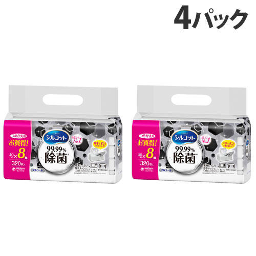 ユニ・チャーム シルコット 99.99％除菌 ウェットティッシュ 詰替用 8個入×4パック