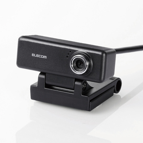 エレコム 高画質HD対応 200万画素Webカメラ イヤホンマイク付き ブラック UCAM-C520FEBK