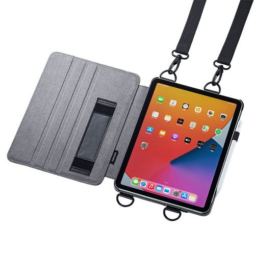 サンワサプライ iPad Air 2020 スタンド機能付きショルダーベルトケース PDA-IPAD1712BK