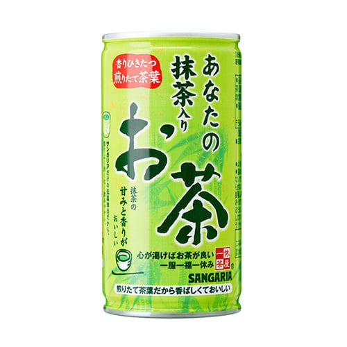 【ワケあり品】【アウトレット】【賞味期限:25.05.31】サンガリア 緑茶 あなたの抹茶入りお茶 190g×30缶