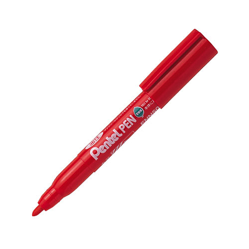 ぺんてる 油性マーカー ペンてるペン 丸芯 中字 赤 ENN50-B