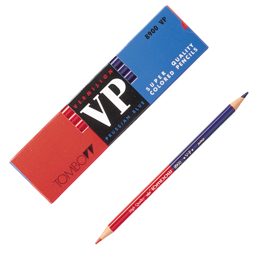 トンボ鉛筆 色鉛筆 丸軸 5：5 赤青(朱藍) 8900-VP