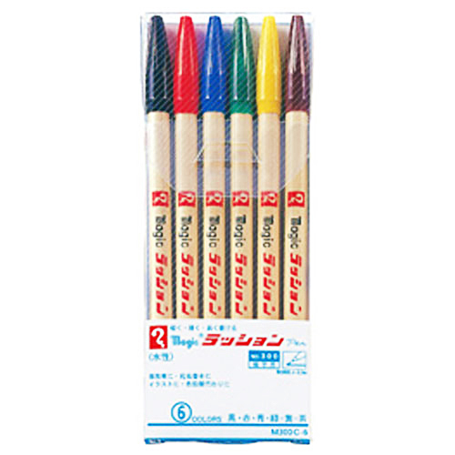 寺西化学 水性マーカー ラッションペン 細字用 6色セット M300C-6