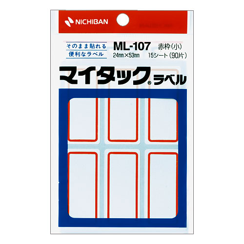 ニチバン マイタック ラベル一般用枠付 赤枠 ML-107
