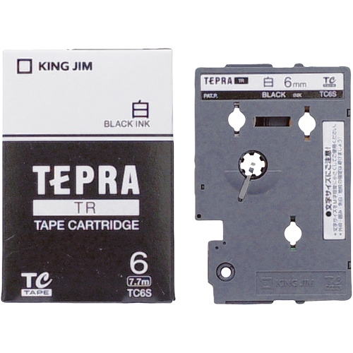 キングジム テープカートリッジ テプラTR 6mm 白に黒文字 TC6S