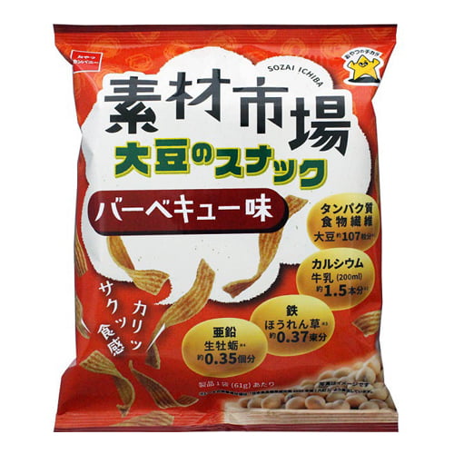 よろずやマルシェ本店 賞味期限 21 12 23 おやつカンパニー 素材市場 大豆のスナック バーベキュー味 61g お菓子 スナック スイーツ 食品 日用品から百均まで個人向け通販