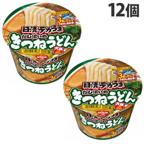 賞味期限:26.10.30 日清食品 デカうま きつねうどん だし濃いめ 106g 12個