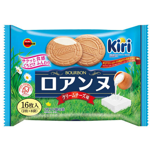 【賞味期限:25.09.30】ブルボン ロアンヌ kiriクリームチーズ味 16枚入