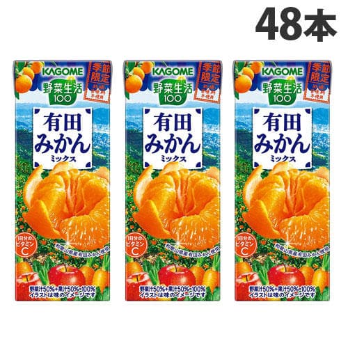 【賞味期限:25.06.29】カゴメ 野菜生活100 有田みかんミックス 195ml×48本