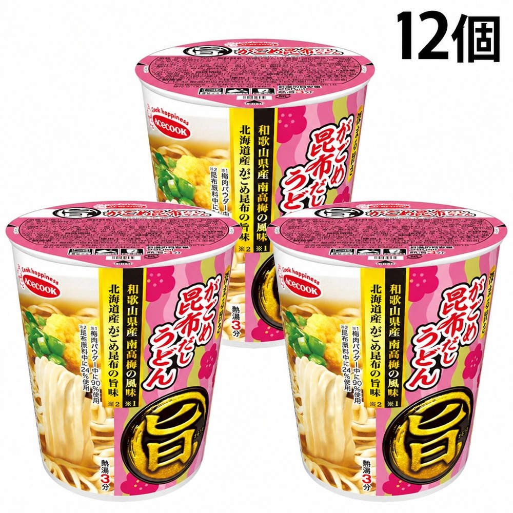 賞味期限:26.12.23 エースコック まる旨 がごめ昆布だしうどん 57g 12個