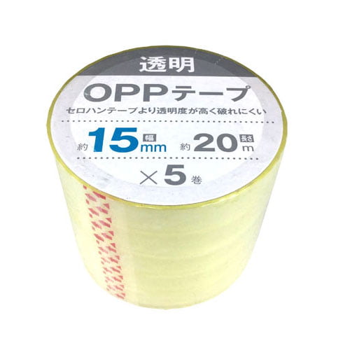 よろずやマルシェ本店 | OPPテープ 15mm×20m 5巻入 1451: 文房具