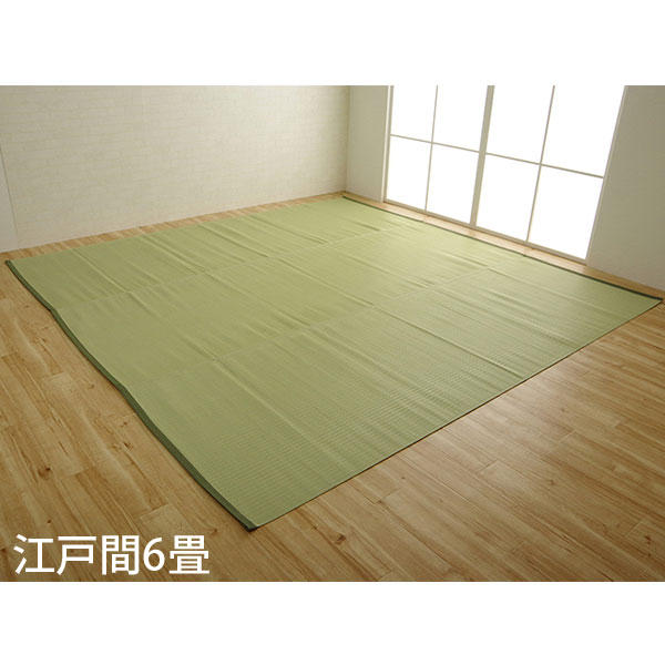 イケヒコ ポリプロピレンラグ ファーム 江戸間6畳 (261×352cm) グリーン FAM261352