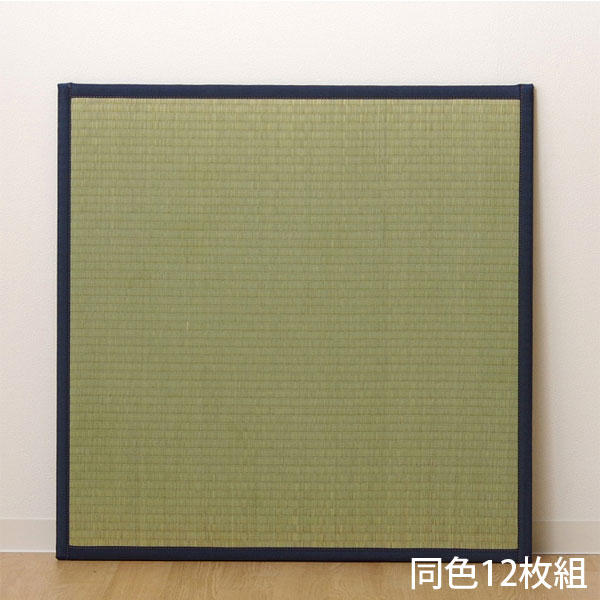 【ポイント10倍】イケヒコ い草 ユニット畳 半畳サイズ 82×82cm 12枚組 ネイビー