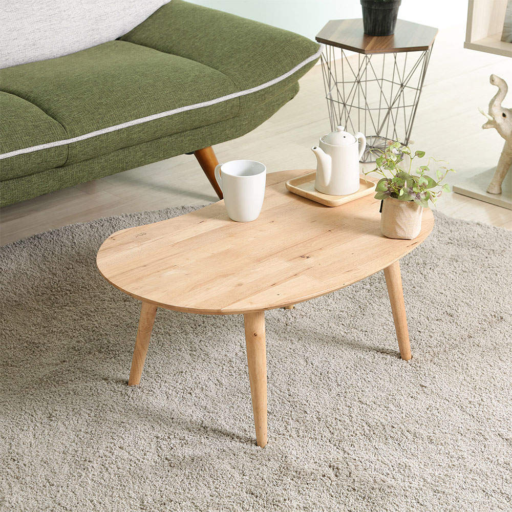 Natural Signature 天然木 センターテーブル MAME ビーンズ型 37003