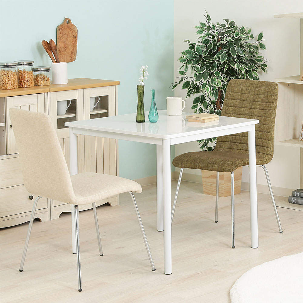 不二貿易 ダイニングテーブル シュクル 幅75cm ホワイト 正方形 84132