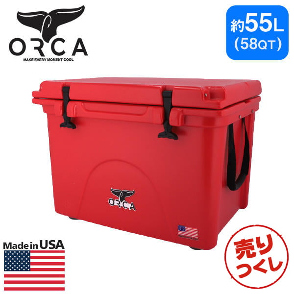 【売りつくし】ORCA オルカ クーラーボックス Cooler クーラー Red レッド 58QT 55L【他商品と同時購入不可】