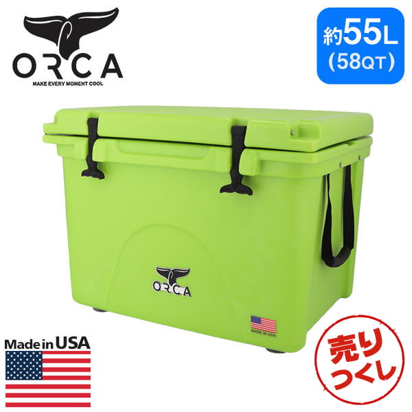 【売りつくし】ORCA オルカ クーラーボックス Cooler クーラー Lime ライム 58QT 55L【他商品と同時購入不可】