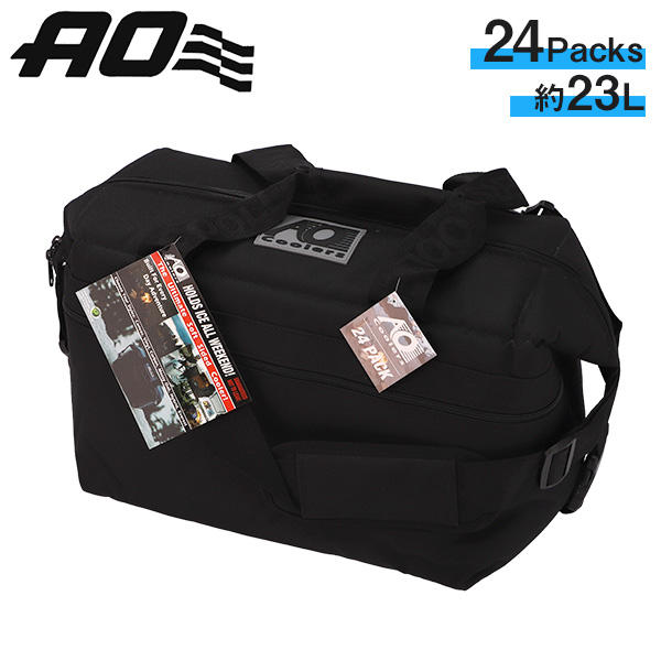 AO Coolers エーオークーラーズ 保冷バッグ 24Pack Canvas Soft Cooler 24パック キャンバス ソフト クーラー  Black ブラック 23L